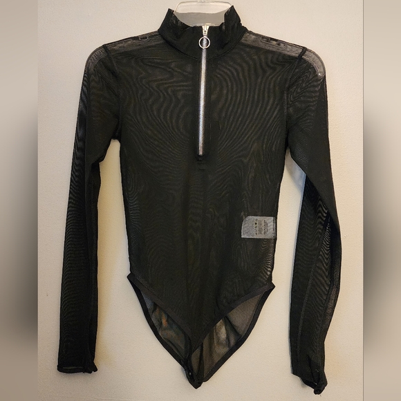 NWT Nike Sportswear Icon Clash Mesh Net Sheer See-through Bodysuit Black Small - Picture 8 of 16